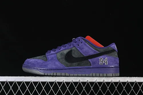 All Categories Nk SB Dunk Series Nk SB Dunk Low Low-top sneakers Supreme x Nike Dunk SB Dunk Low joint gray and purple low-top casual skateboard shoes HQ8487-500